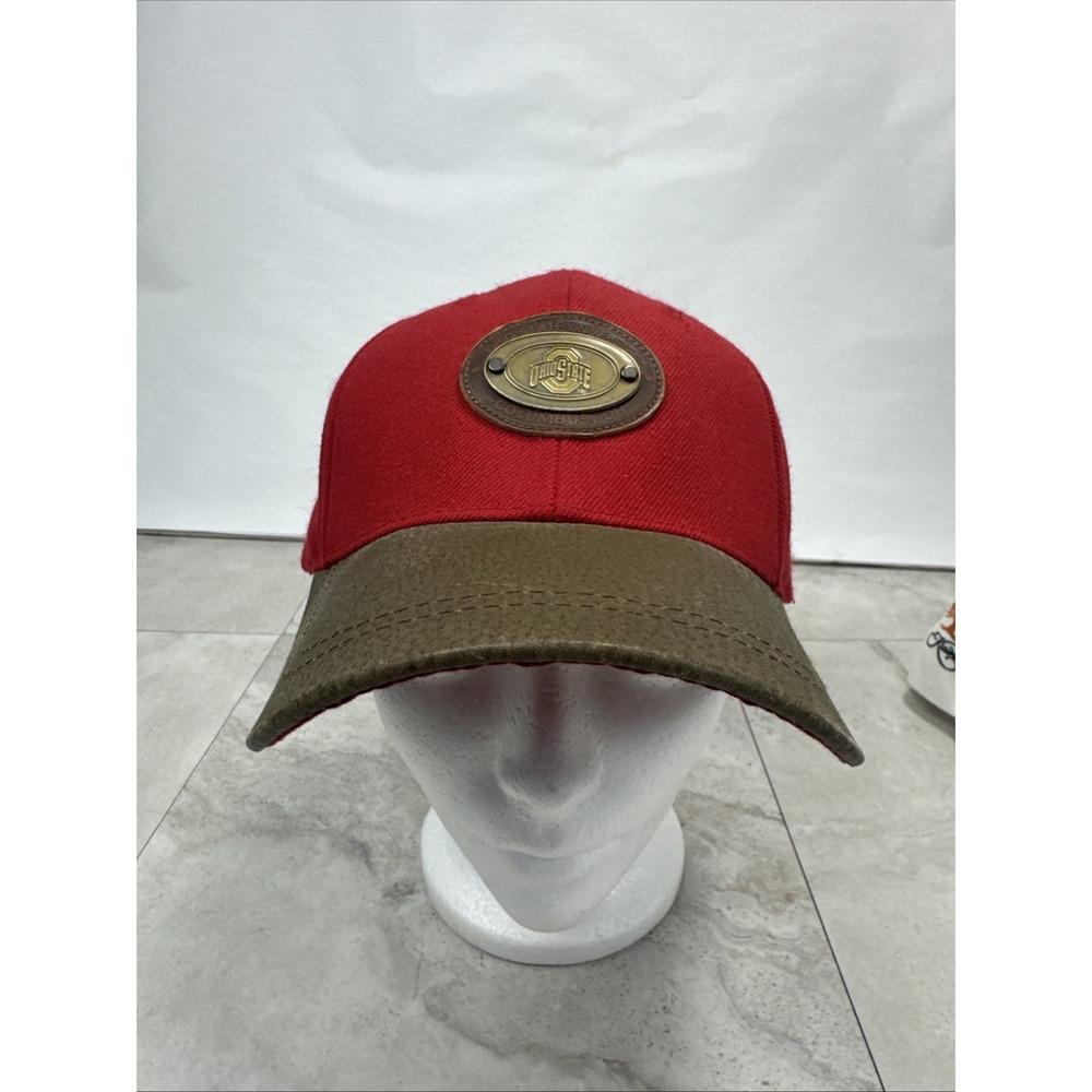 Vintage Ohio State Buckeyes American Needle Strap Back Wool Leather Bill Hat